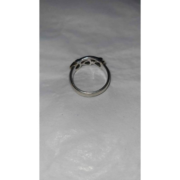 Sterling Silver Amethyst 3 Stone Ring Size 8 - Picture 6 of 8